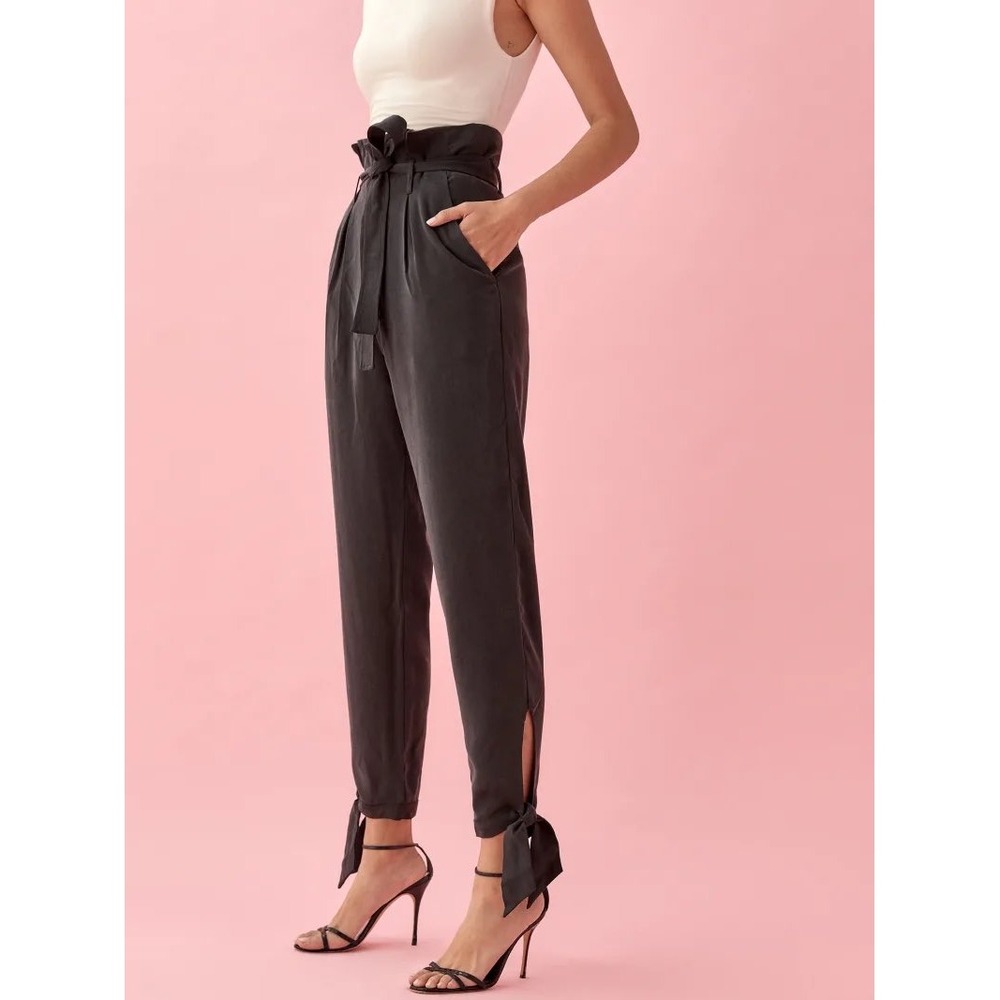 Reformation Avalon Paperbag Waist Pants Trousers 2 Petite Relaxed Fit‎ Going Out